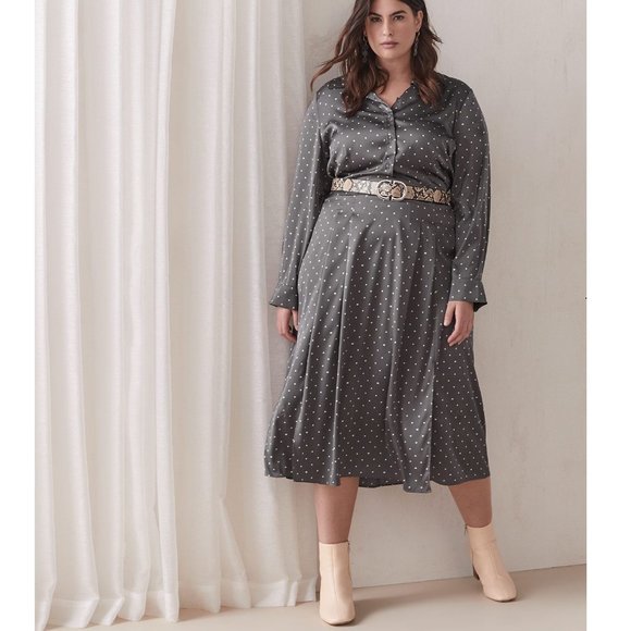 AdditionElle Dresses & Skirts - NWT Addition Elle Grey Fit & Flare Midi Dress 12